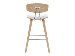 Taburetes de bar modernos blanco y madera clar A69 cm (lote de 2) VASCO