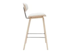 Taburetes de bar modernos blanco y madera clar A69 cm (lote de 2) VASCO
