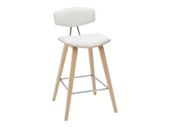 Taburetes de bar modernos blanco y madera clar A69 cm (lote de 2) VASCO