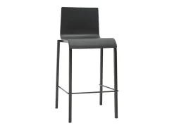 Taburetes de bar modernos apilables negros A65 cm (lote de 2) KUPA