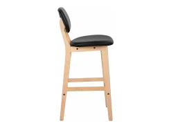 Taburetes de bar sintéticos con estructura de madera juego de 2 color negro 19_0000449