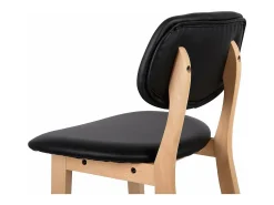 Taburetes de bar sintéticos con estructura de madera juego de 2 color negro 19_0000449