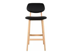 Taburetes de bar sintéticos con estructura de madera juego de 2 color negro 19_0000449