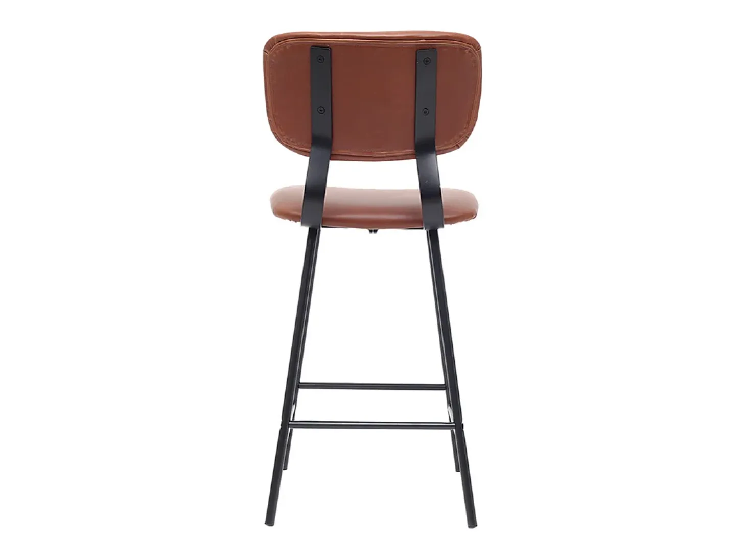 Taburetes de bar vintage marrón claro con patas en metal 65cm (lote de 2) LAB