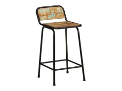 Taburetes de barra 2 uds 46x35,5x80 madera maciza reciclada