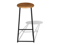 Taburetes de barra de cocina 2 unidades madera maciza de teca
