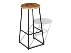 Taburetes de barra de cocina 2 unidades madera maciza de teca