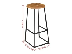 Taburetes de barra de cocina 2 unidades madera maciza de teca