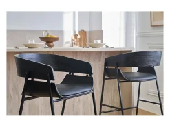 Taburetes de barra de diseño negro (lote de 2) WESS