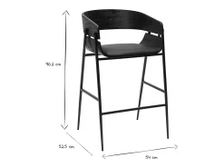Taburetes de barra de diseño negro (lote de 2) WESS