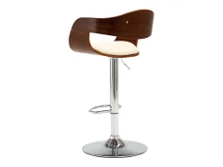 Taburetes de cocina 2 uds madera curvada cuero sintético crema