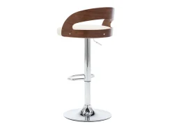 Taburetes de cocina 2 uds cuero sintético madera curvada crema