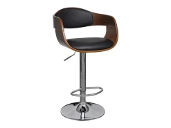 Taburetes de cocina 2 uds cuero sintético madera curvada negro