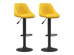 Taburetes de cocina 2 unidades terciopelo amarillo mostaza