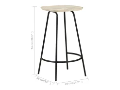 Taburetes de cocina 2 unidades madera maciza de mango