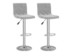 Taburetes de cocina 2 unidades terciopelo gris claro