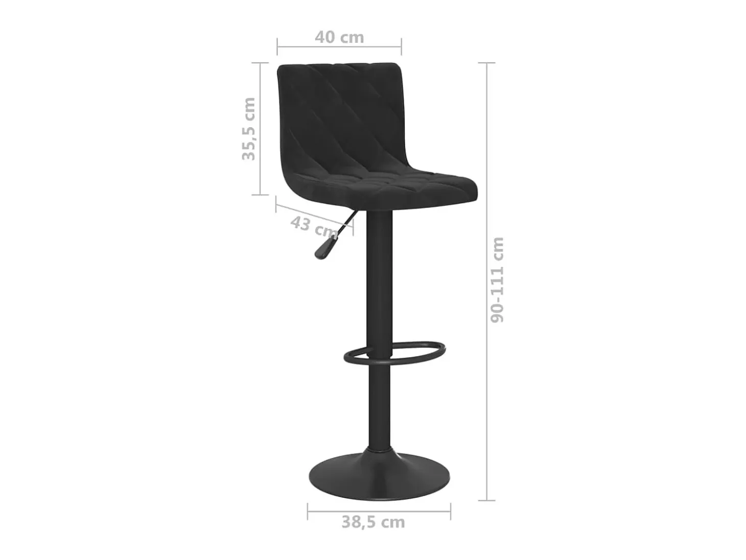 Taburetes de cocina 2 unidades terciopelo negro