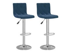 Taburetes de cocina 2 unidades terciopelo azul