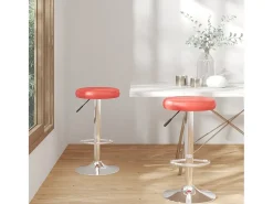 Taburetes de cocina 2 unidades cuero sintético rojo