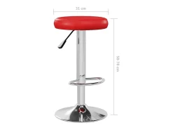 Taburetes de cocina 2 unidades cuero sintético rojo