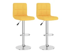 Taburetes de cocina 2 unidades tela amarillo mostaza
