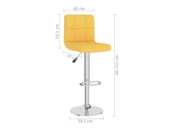 Taburetes de cocina 2 unidades tela amarillo mostaza