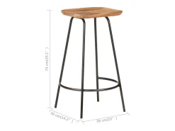 Taburetes de cocina 4 unidades madera maciza de acacia