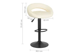 Taburetes de cocina 2 unidades terciopelo crema