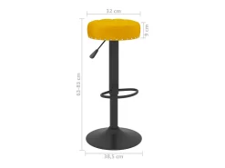 Taburetes de cocina 2 unidades terciopelo amarillo mostaza