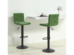 Taburetes de cocina 2 unidades terciopelo verde oscuro