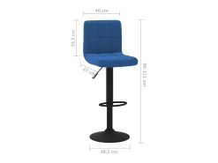 Taburetes de cocina 2 unidades terciopelo azul