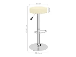 Taburetes de cocina 2 unidades tela crema