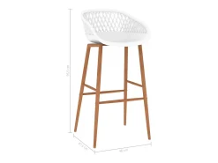 Taburetes de cocina 2 unidades blanco