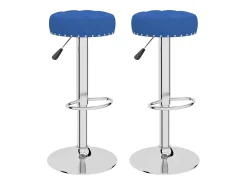 Taburetes de cocina 2 unidades tela azul