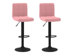 Taburetes de cocina 2 unidades terciopelo rosa