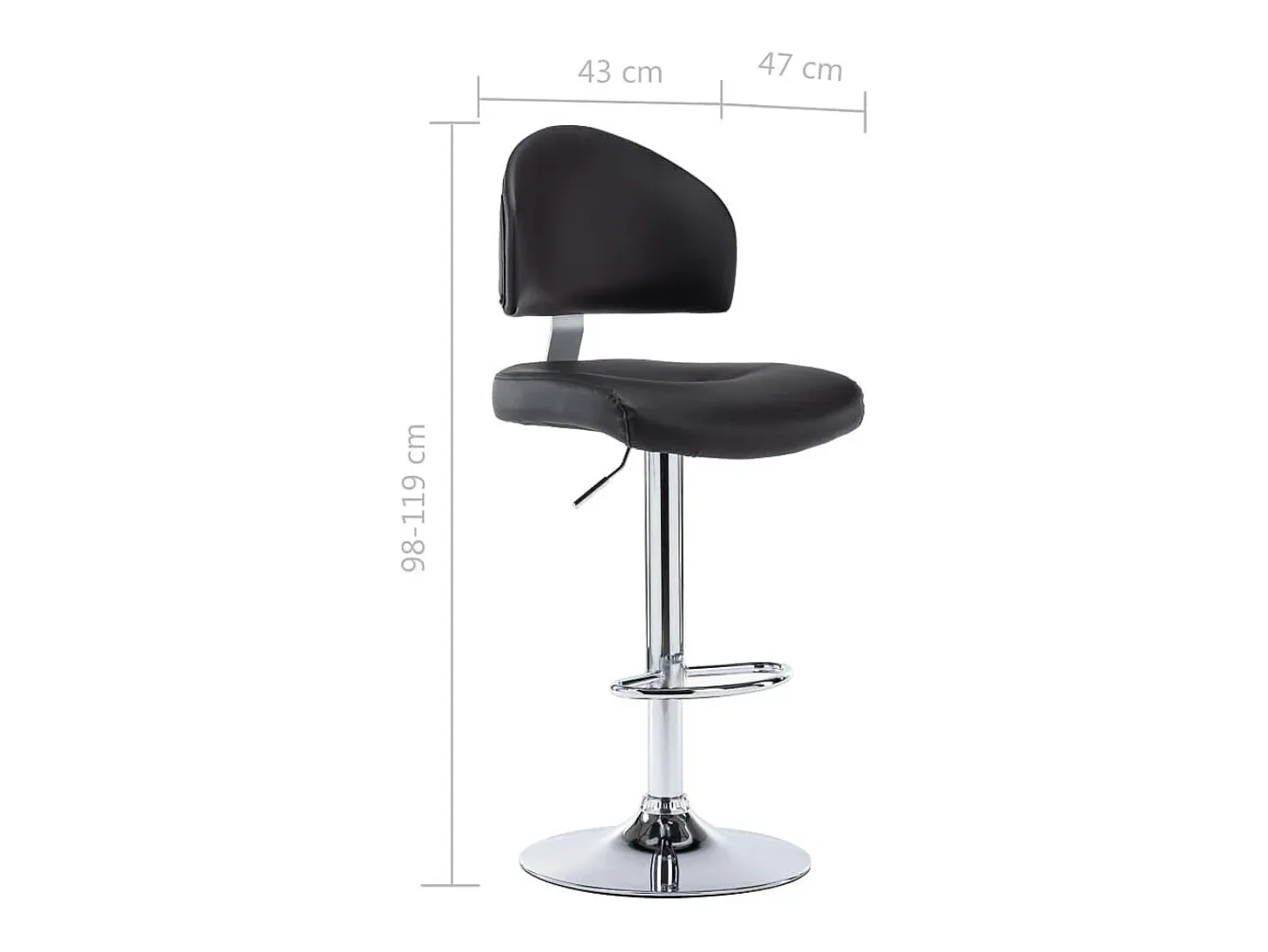 Taburetes de cocina 2 unidades cuero sintético negro