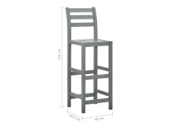 Taburetes de cocina 4 unidades madera maciza de acacia gris