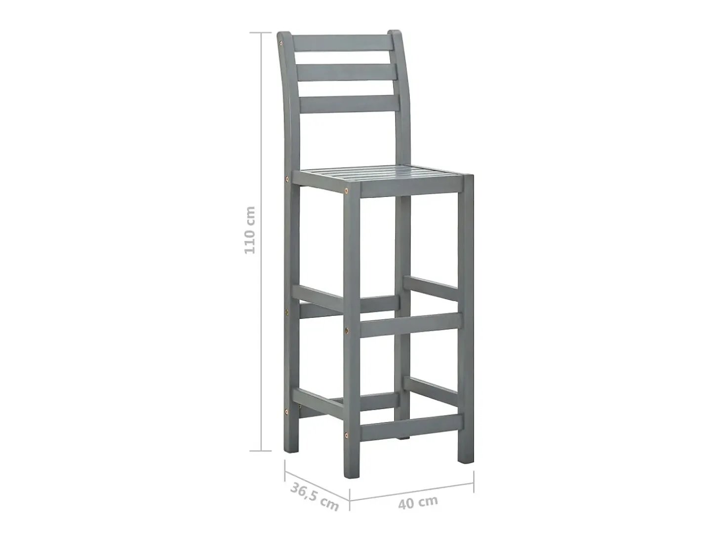 Taburetes de cocina 4 unidades madera maciza de acacia gris