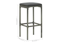 Taburetes de cocina con cojines 6 unidades ratán sintético gris
