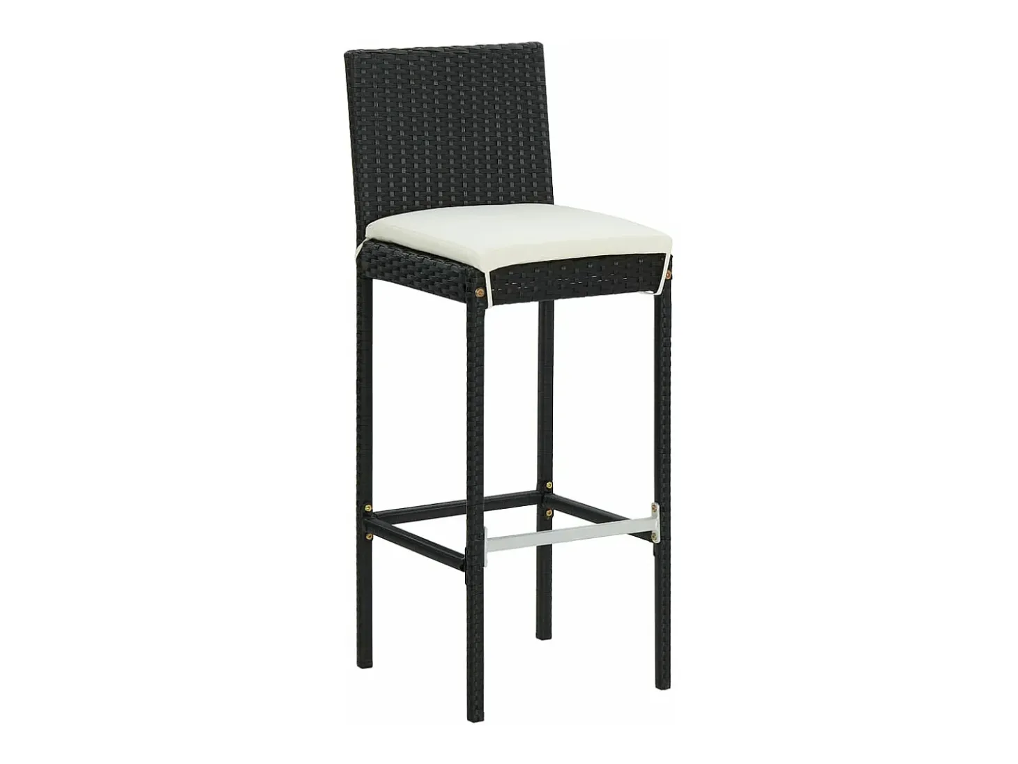 Taburetes de cocina con cojines 6 uds ratán sintético negro
