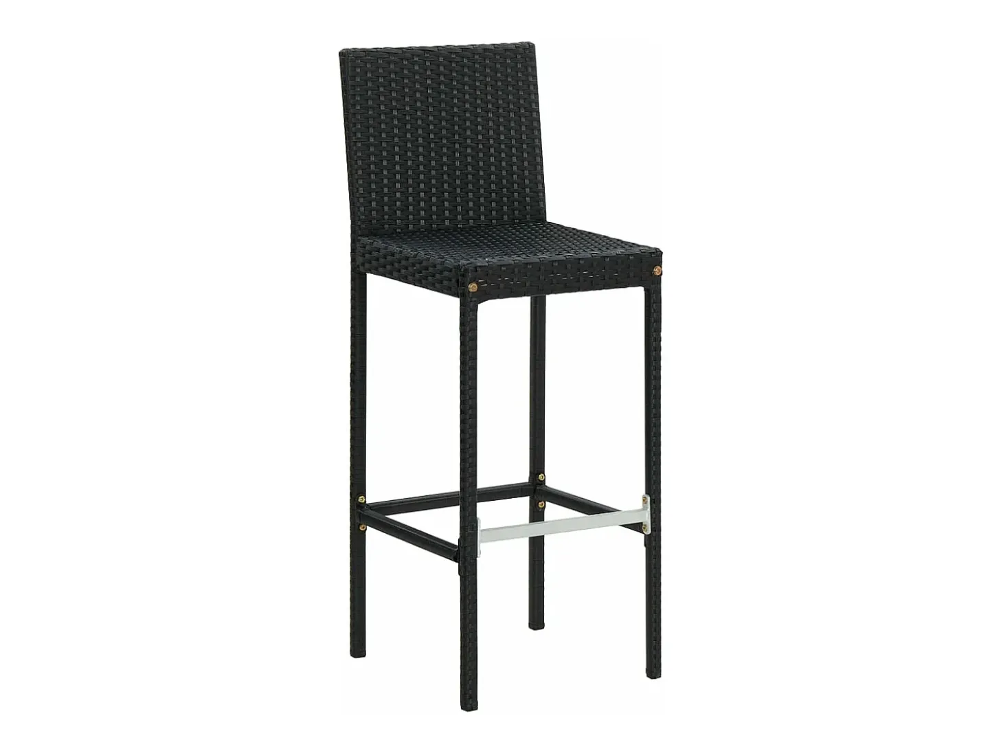 Taburetes de cocina con cojines 6 uds ratán sintético negro