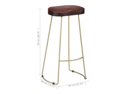 Taburetes de cocina gavin 2 unidades madera maciza de mango