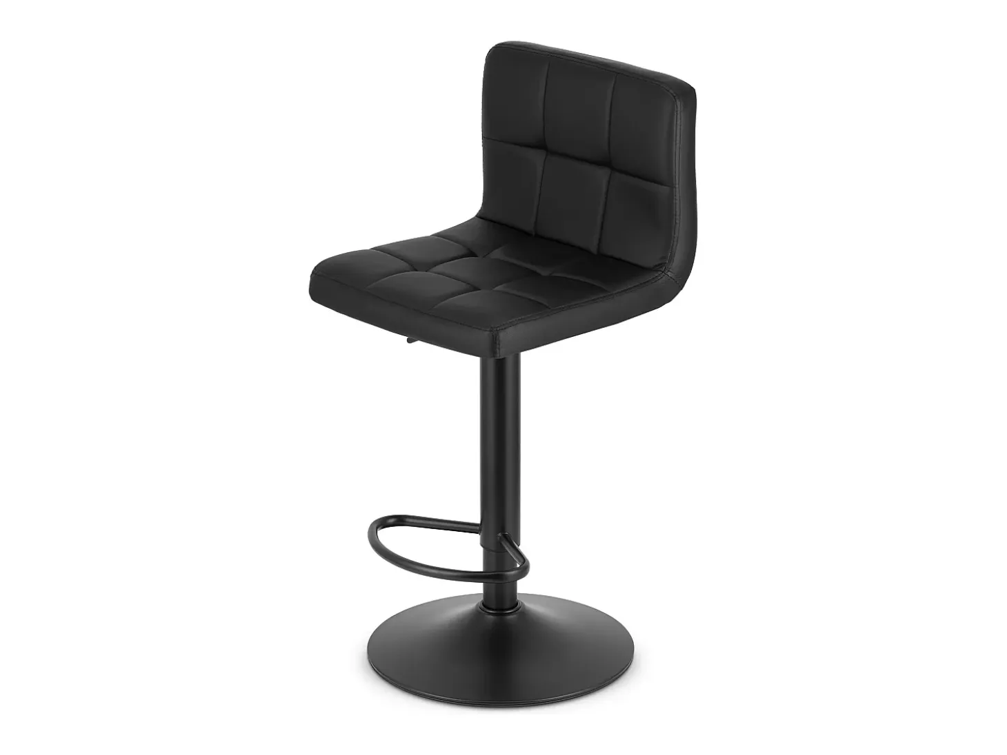 Taburetes giratorios Valora HAXU cuero negro base negra x2