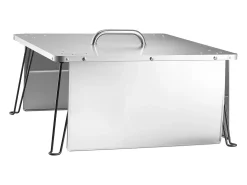 Tapa de Brasero SucceBuy de Acero Inoxidable, 64.5 x 64.5 x 37 cm, Deflector de Calor Exterior para Fogatas, Camping y Calefacción de Madera