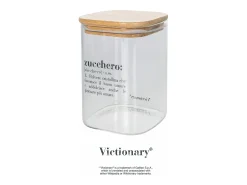 Tarro para azúcar de vidrio con tapa de bambú 10x10x14 Victionary