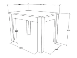 Tavolo cucina haaus Zeta, rovere Artisan/bianco, 102 x 69 x 75 cm