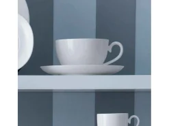 Taza de té con plato de porcelana blanco 230 ml, Royal