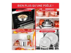 TEFAL Sartén 24 cm, acero inoxidable, antiadherente, el mango se vende por separado
