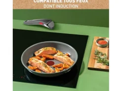 TEFAL Sartén 24 cm, Inducción, Revestimiento cerámico antiadherente, Apta para lavavajillas