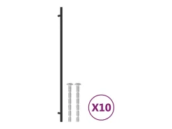 Tiradores para armarios 10 uds acero inoxidable negro 480 mm